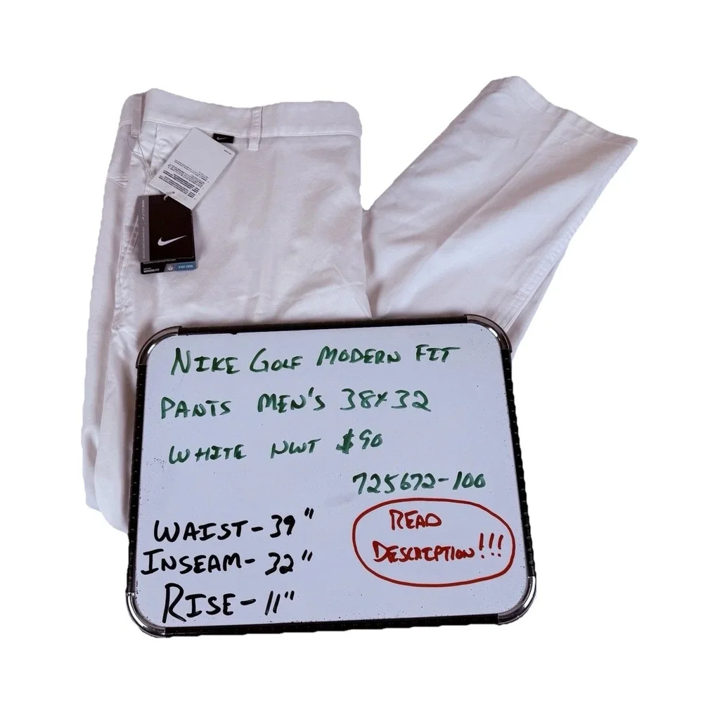 Nike Golf Modern Fit Stretch White Pants Mens 38x32